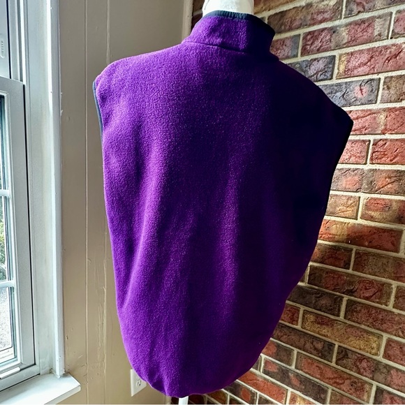 The North Face Deep Purple Fleece Vest Vintage Made In USA Outdoors Fall Winter - Picture 6 of 12